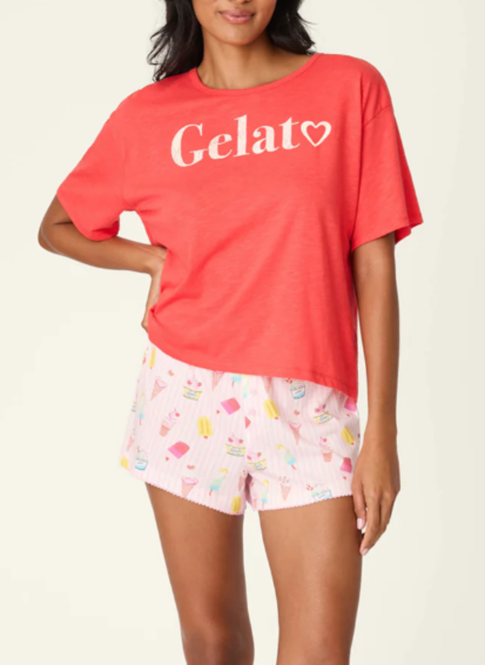 New P.J. Salvage Italian Summer Gelato Pajama Sleep Top Women's Size XS